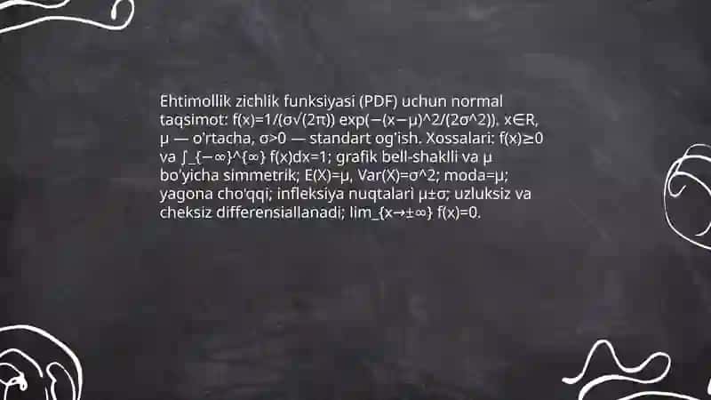 Normal taqsimot va uning xususiyatlari 4