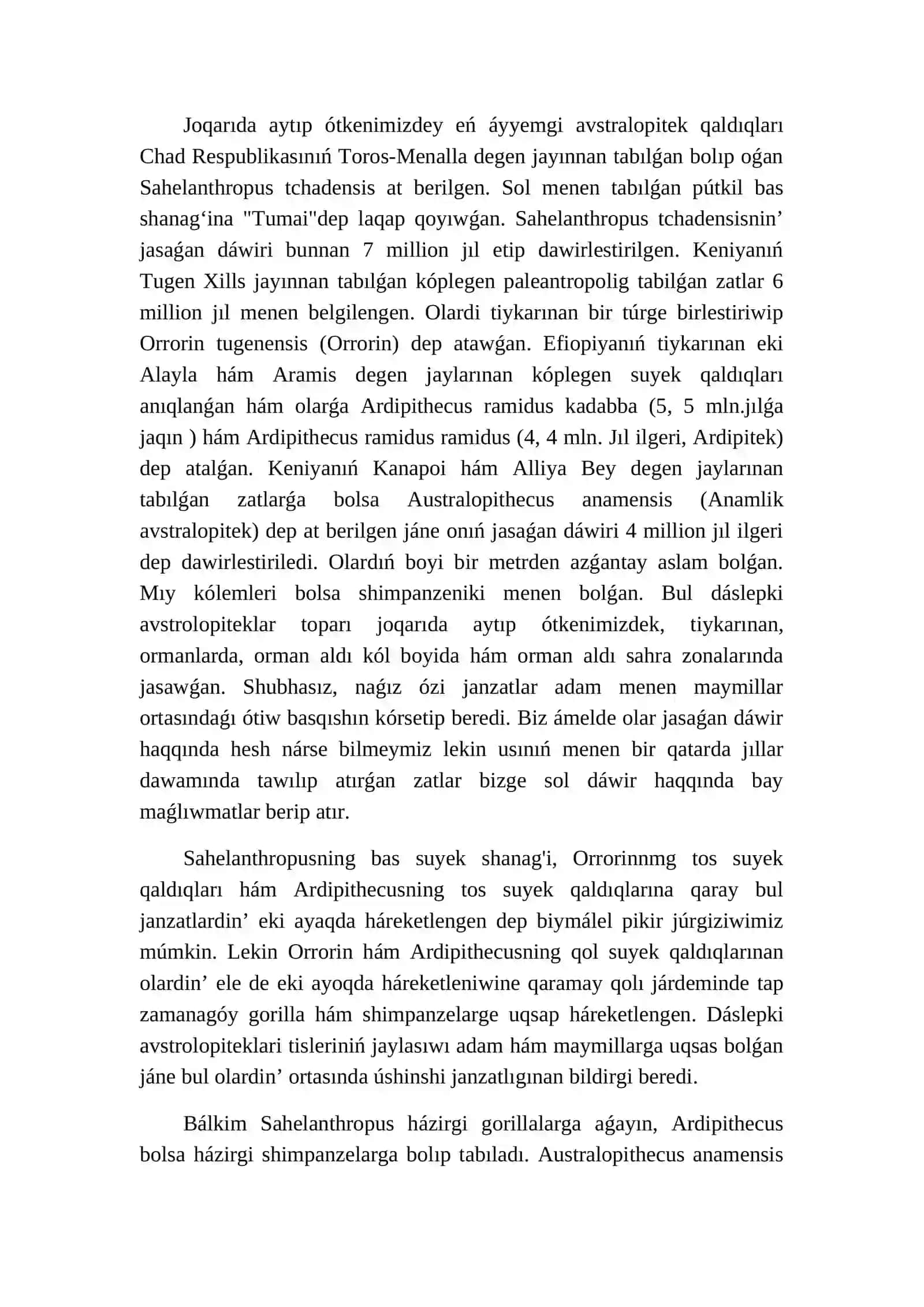 Avstralopiteklar ha'm olarning Evolyutiyasi 4