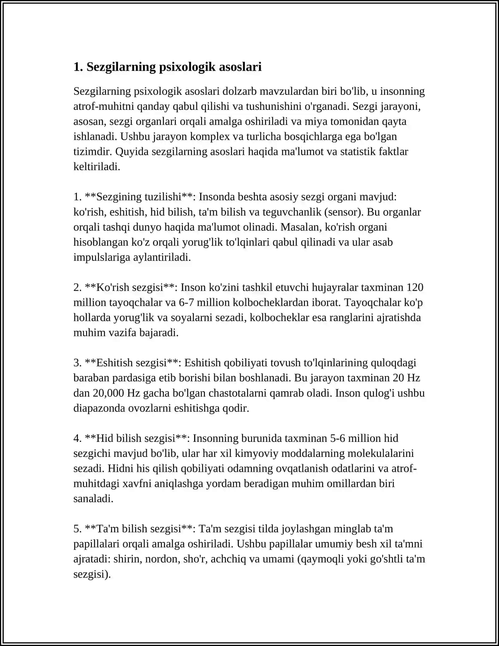 SEZGILARNING TASNIFI 4