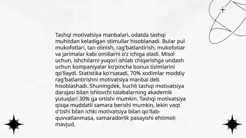 Ichki motivatsiya manbalari 4