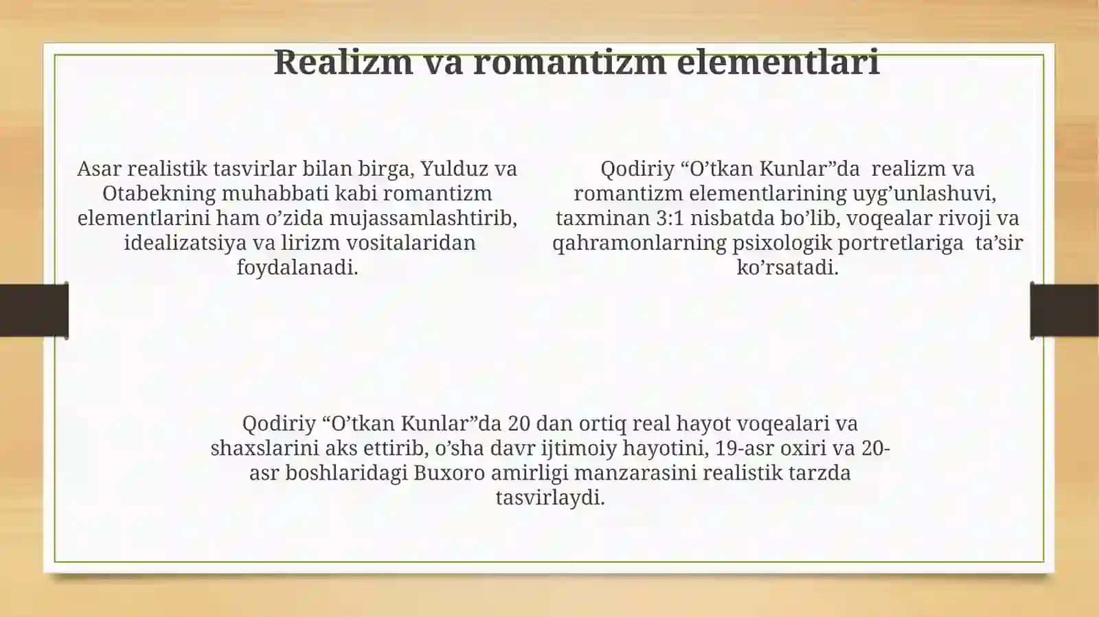 "Oʻtkan kunlar" asari tahlili 4