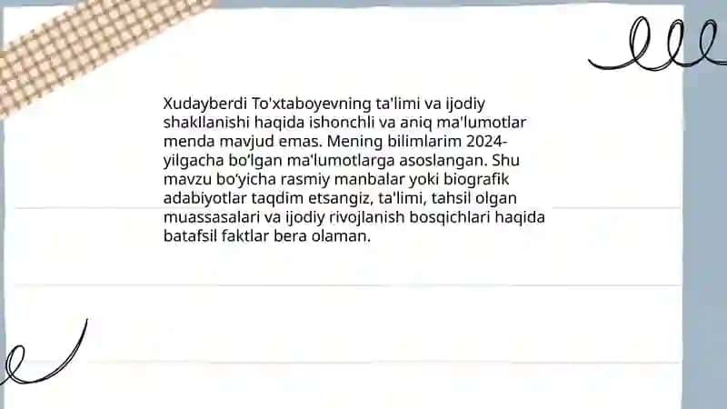Xudayberdi Toʻxtaboyev hayoti va ijodi 4