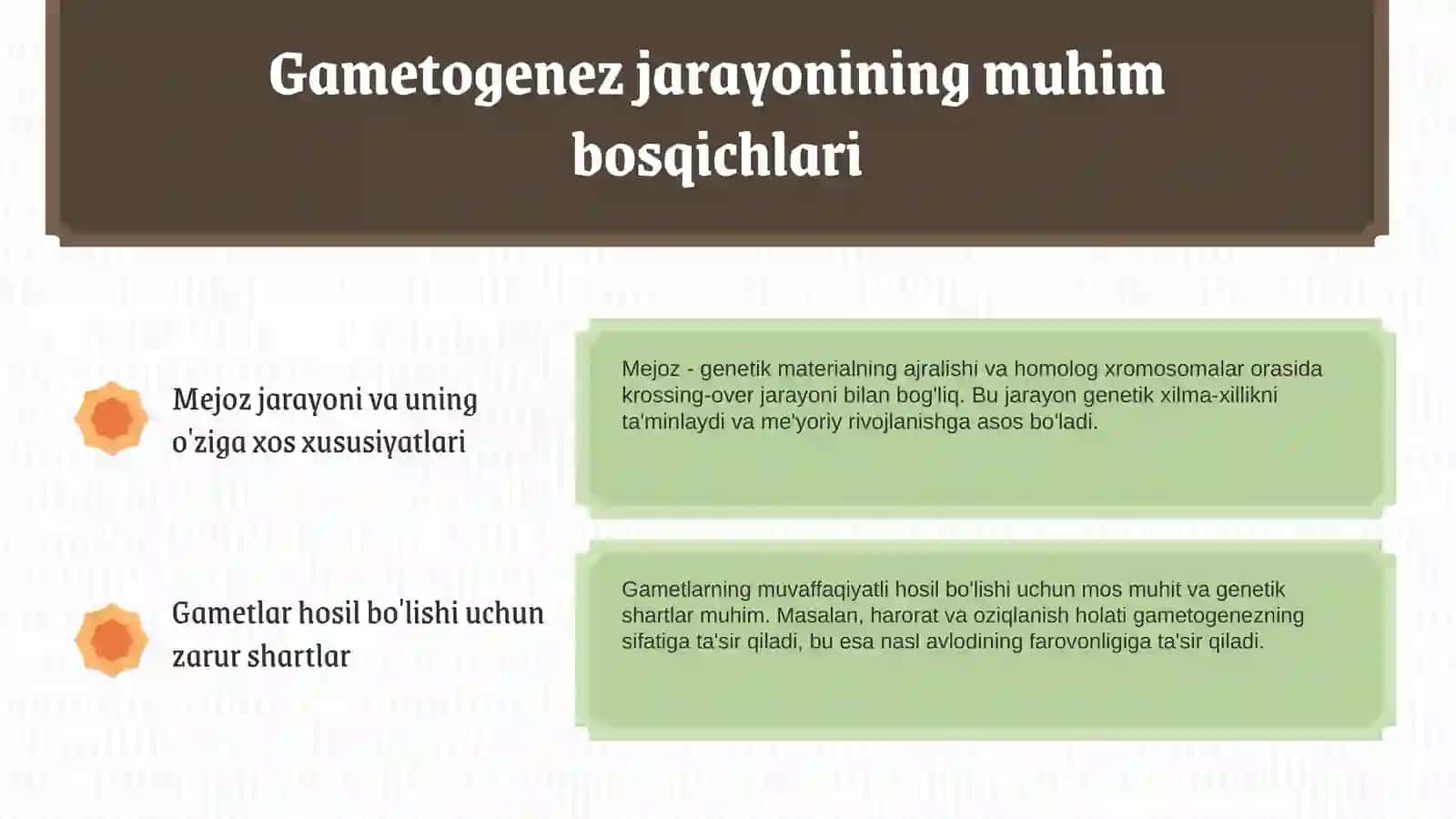Gametogenez jarayoni va uning mohiyati 4