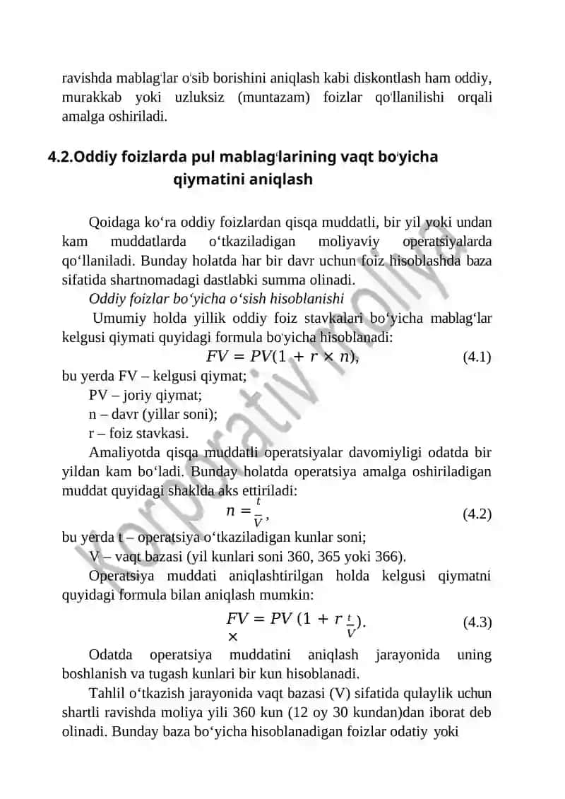 PUL MABLAGʻLARINING VAQT BOʻYICHA QIYMATI KONSEPSIYASI 4