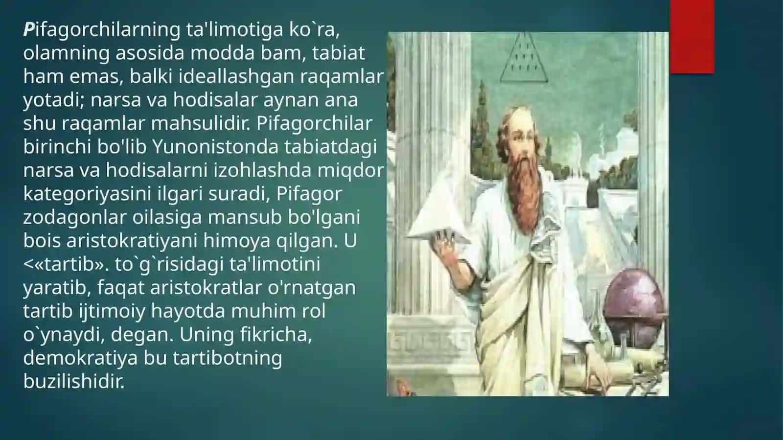PIFAGOR HAYOTI VA IJODI HAQIDA 4