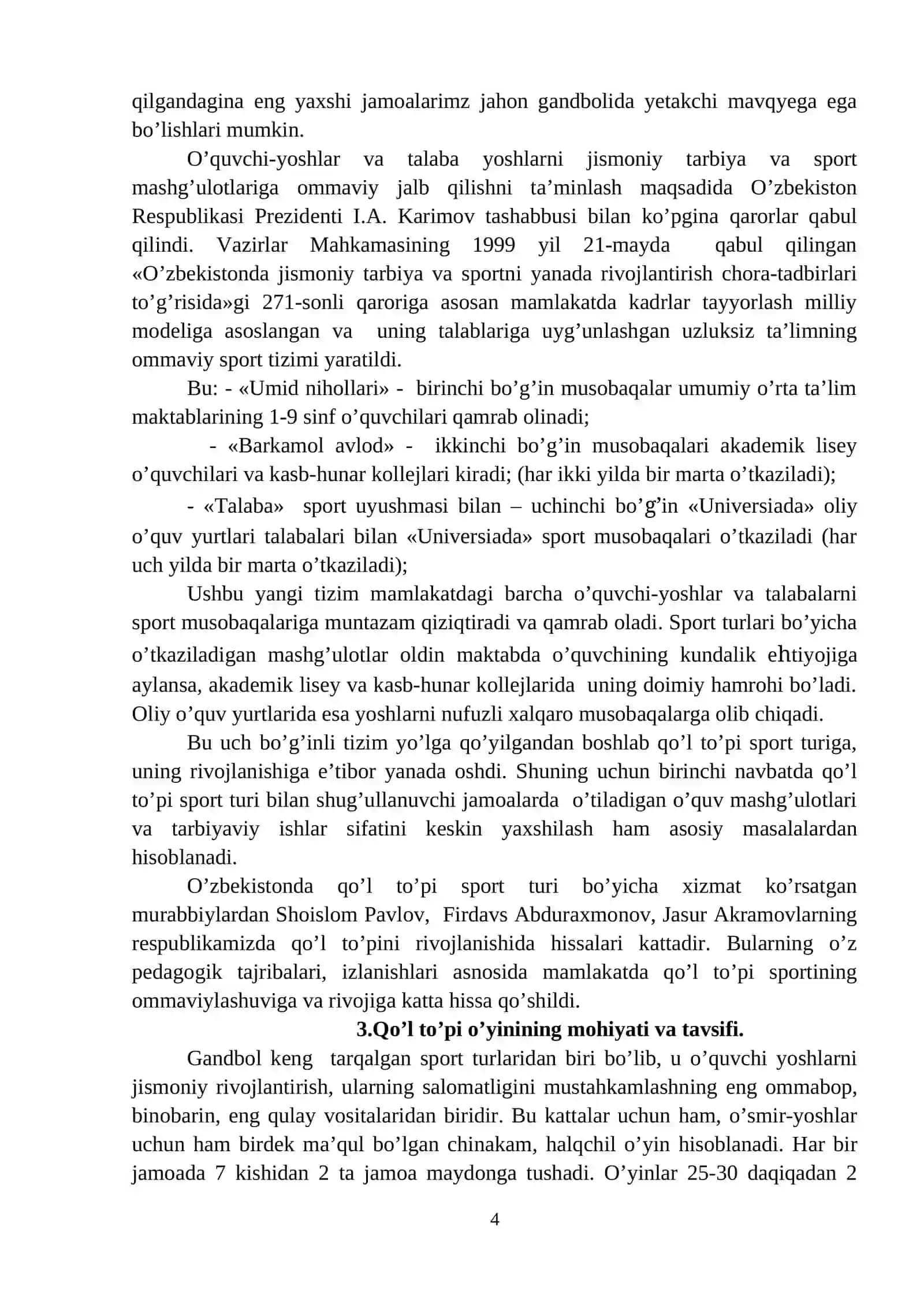 Qo`l to`pi o`yini tarixi va rivojlanishi 4