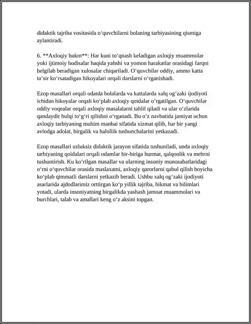 EZOP MASALLARIDA DIDAKTIKA 4