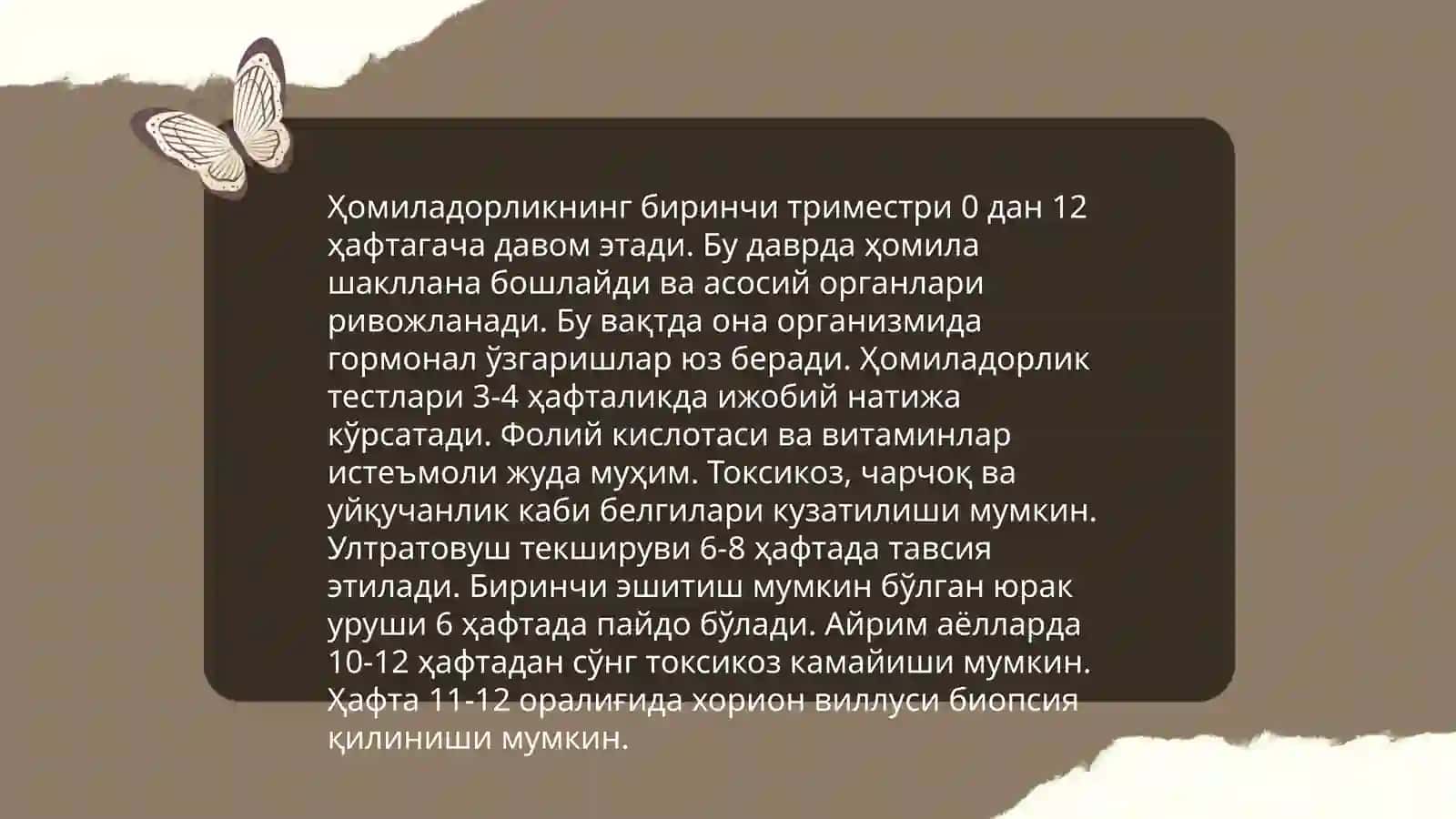 Хомиладорликнинг триместрлари 4