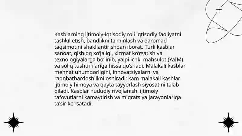 Kasblar va ularning klassifikatsiyasi 4