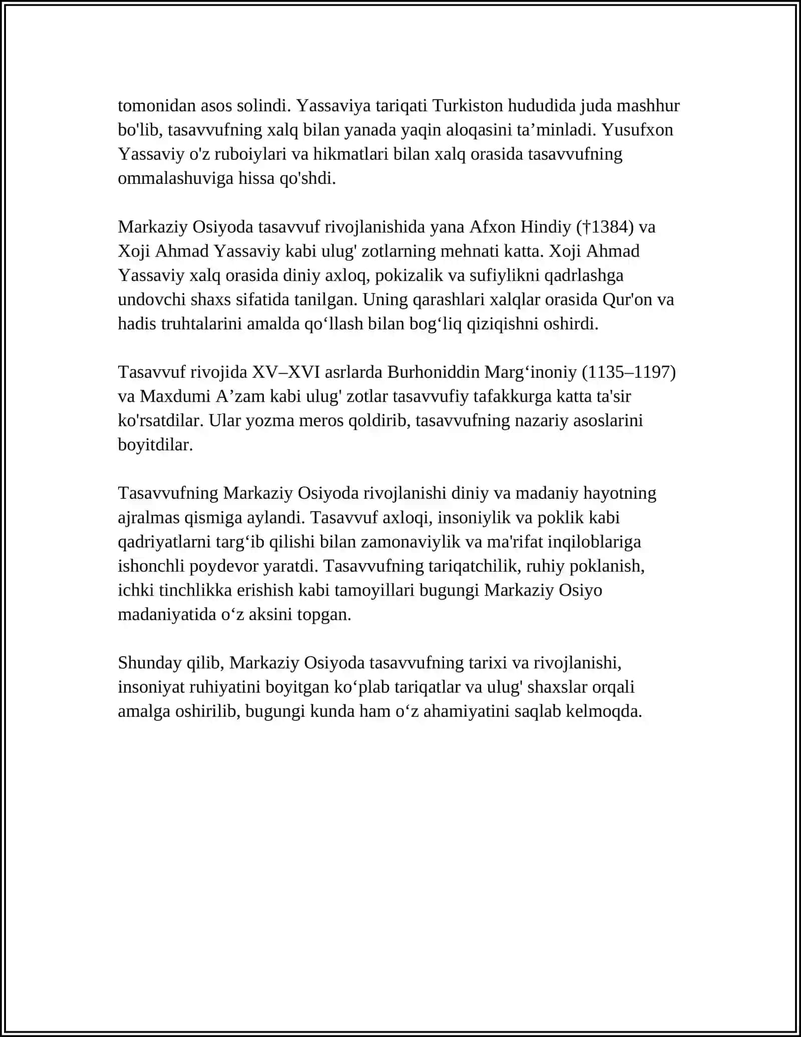 MARKAZIY OSIYODA TASAVVUF, UNING TARBIYAVIY JIHATLARI 4