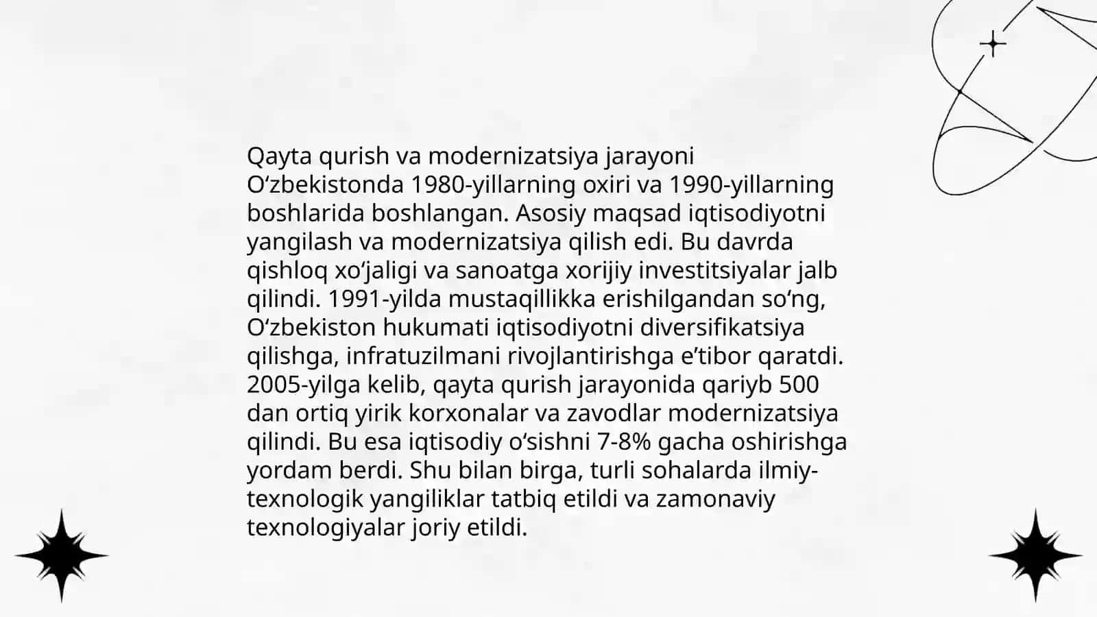 Qayta qurish loyihalarining hususiyatlari 4