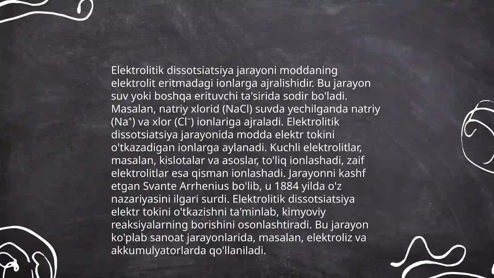 Elektrolitik Dissiotsiyalanish nazariyasi 4