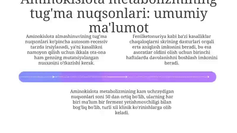 Aminokislotalar almashinuvining tug'ma kasalliklari 4