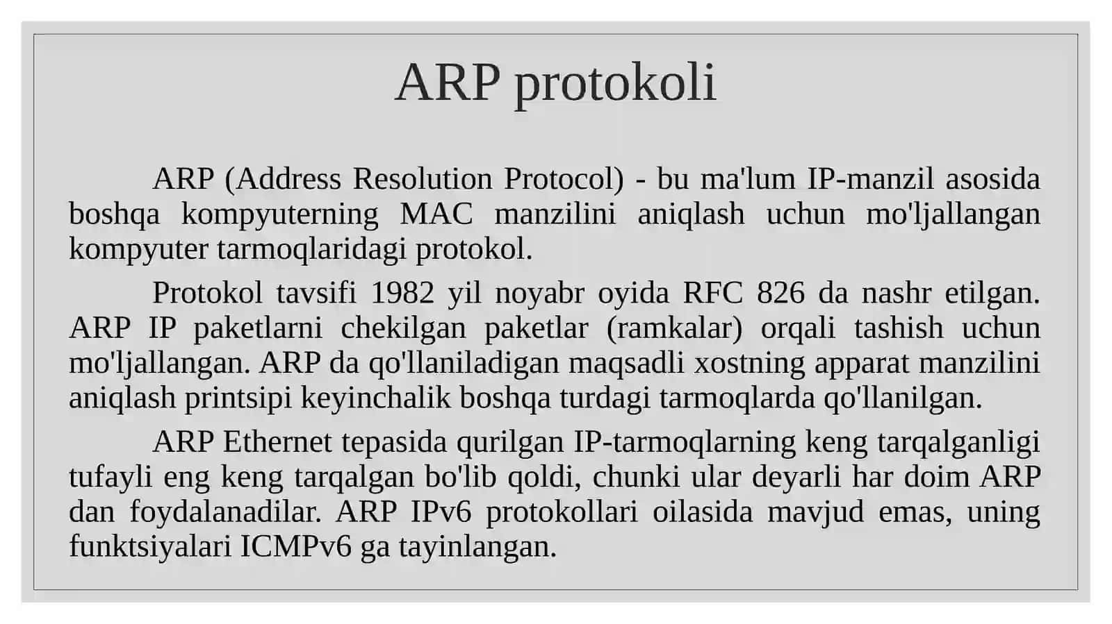 ARP va ICMP protokollar 4