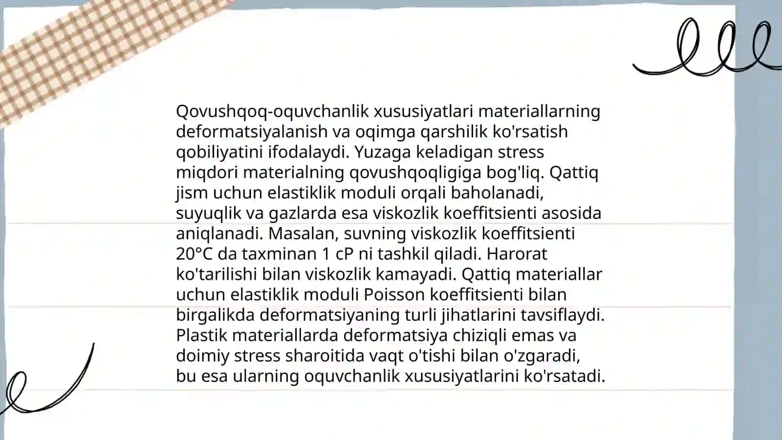 Shishasimon yuqori elastik va qovushqoq-oquvchan holatlarning polimer molekulyar massasiga bogʻliqligi 4