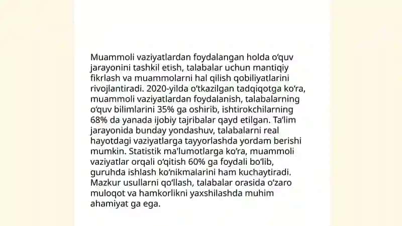 TALIM JARAYONIDA TALABALAR O'QUV-BILISH KOMPETENTLIGINI RIVOJLANTIRISH 4
