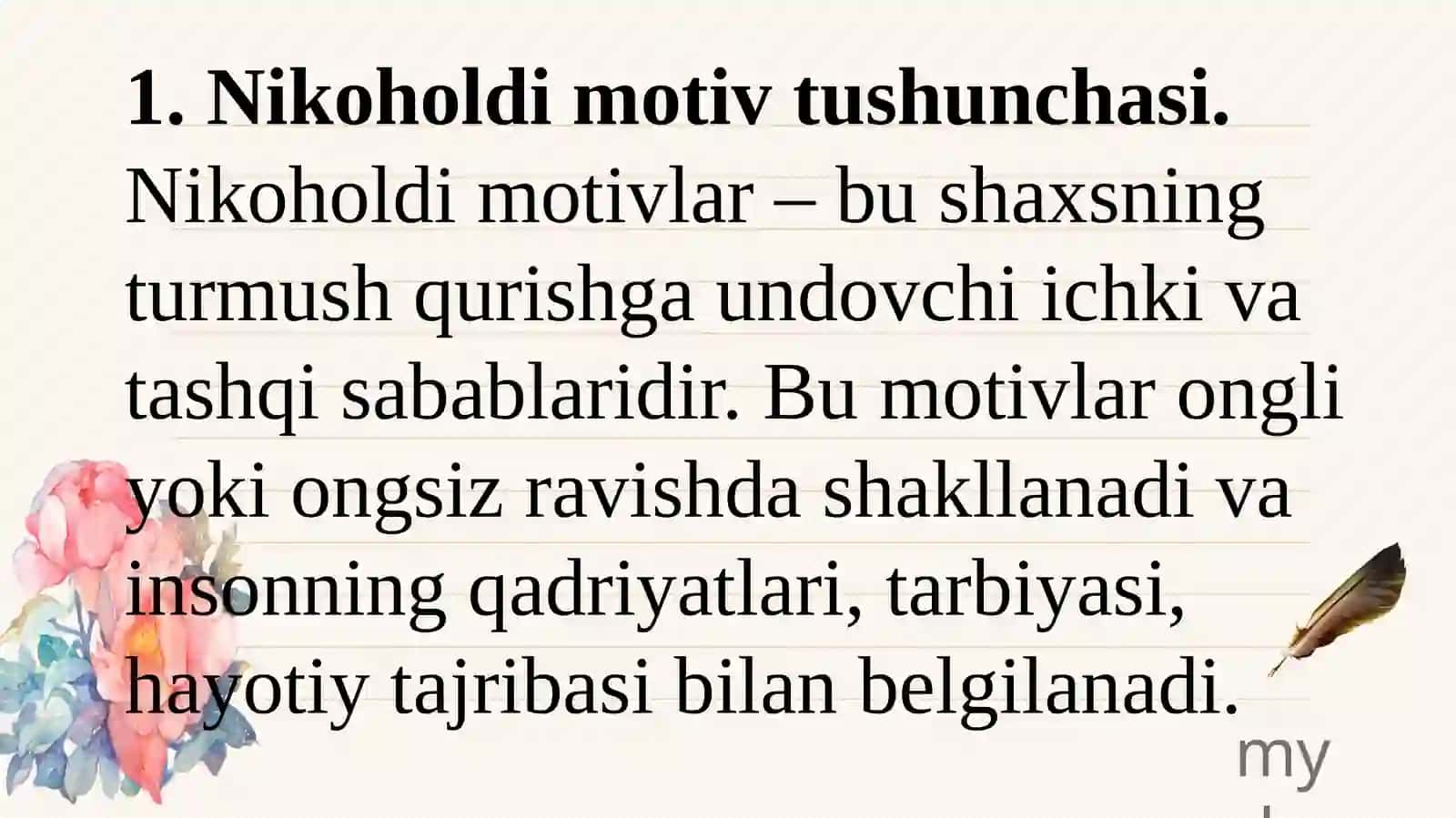 Nikoholdi motivlarining ijtimoiy-psixologik xususiyatlari 4
