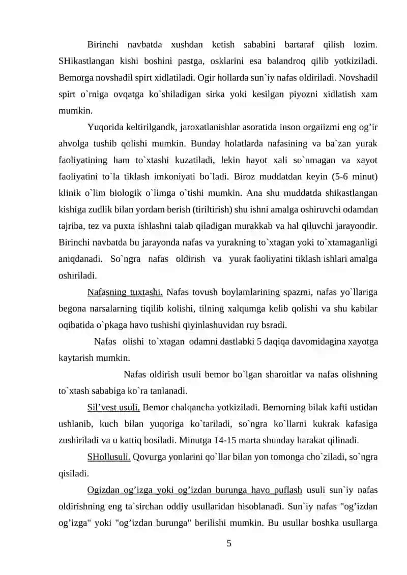 Birinchi Tibbiy Yordam 4