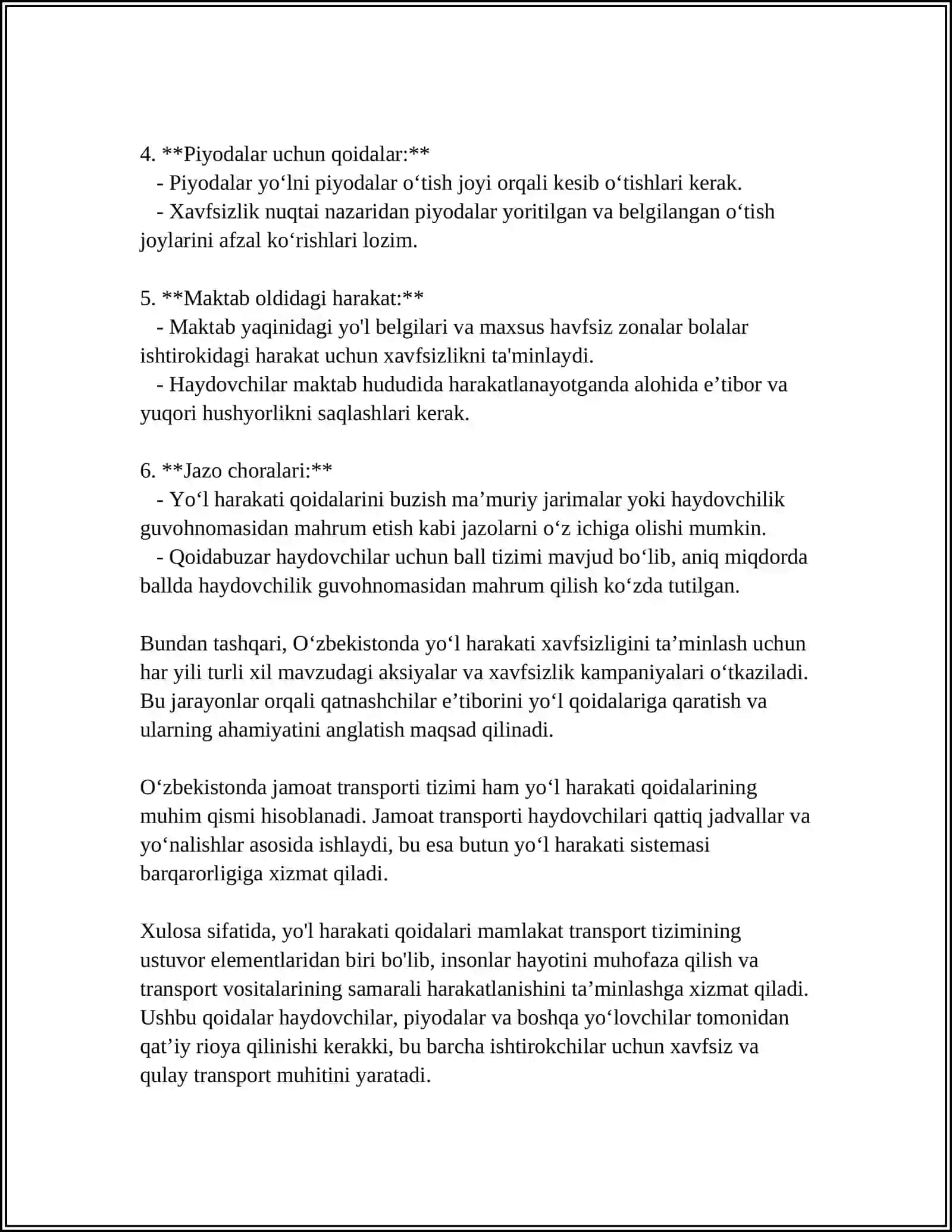 YUL KARAKATINI BOSHQARISH 4
