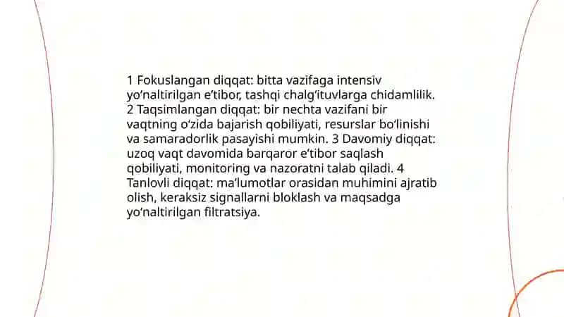 Diqqat haqida tushuncha 4