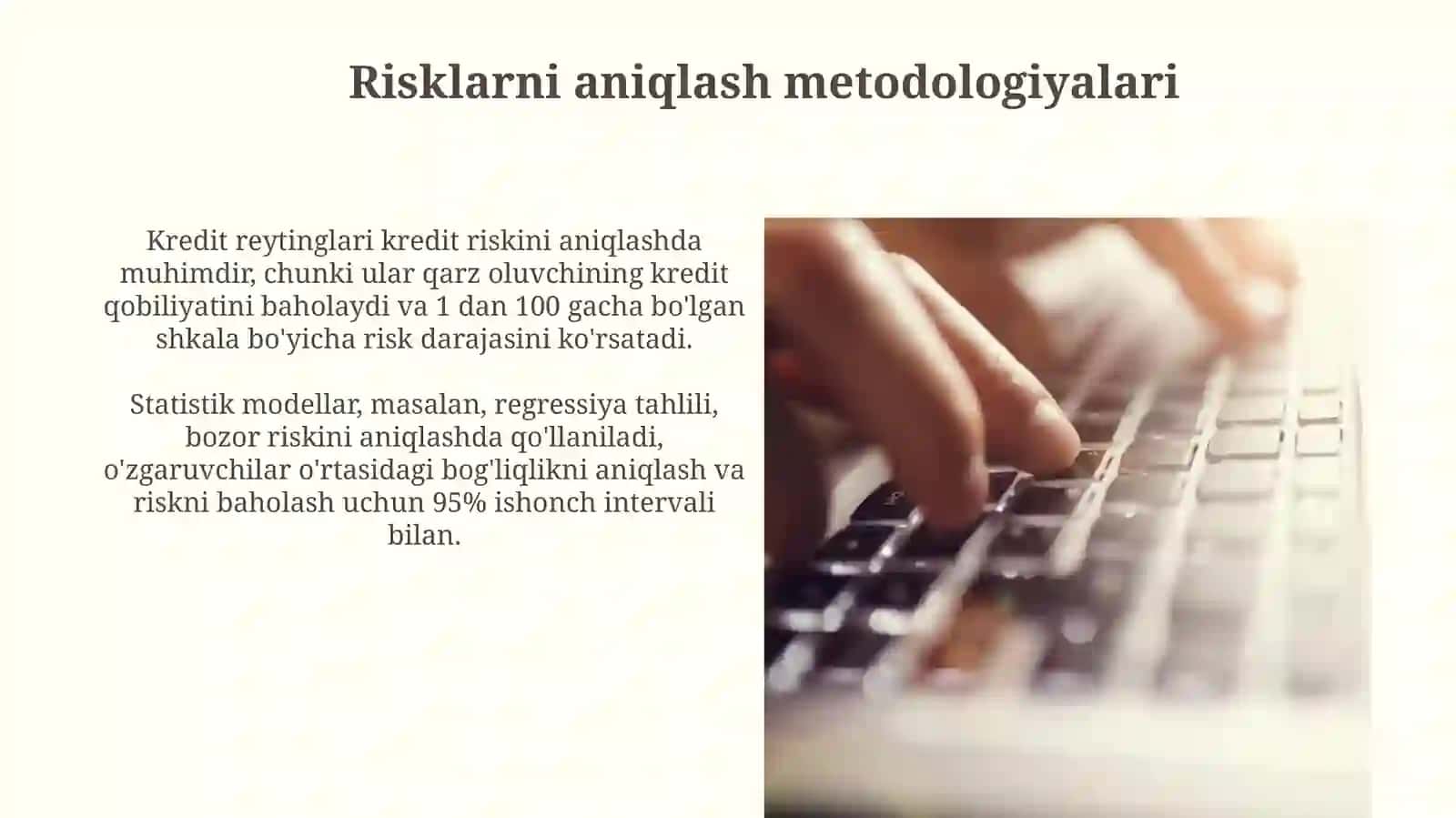 Bank risklari faoliyatidagi risklar va ularnianiqlashmetodalogiyasi 4