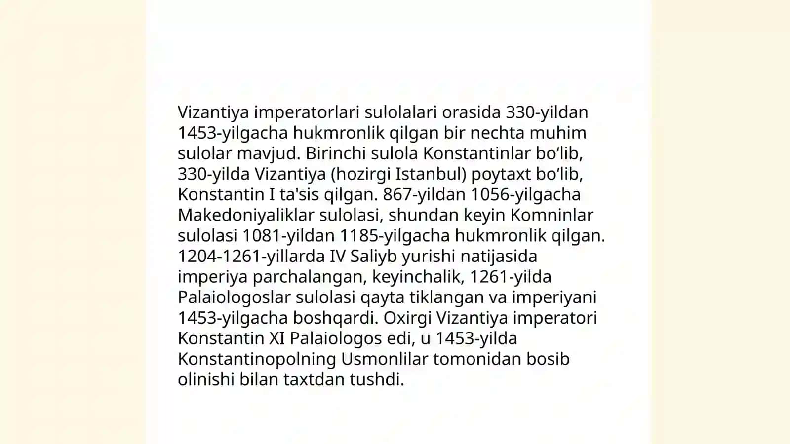 Vizantiya imperatorlarning shajarasini tuzish 4