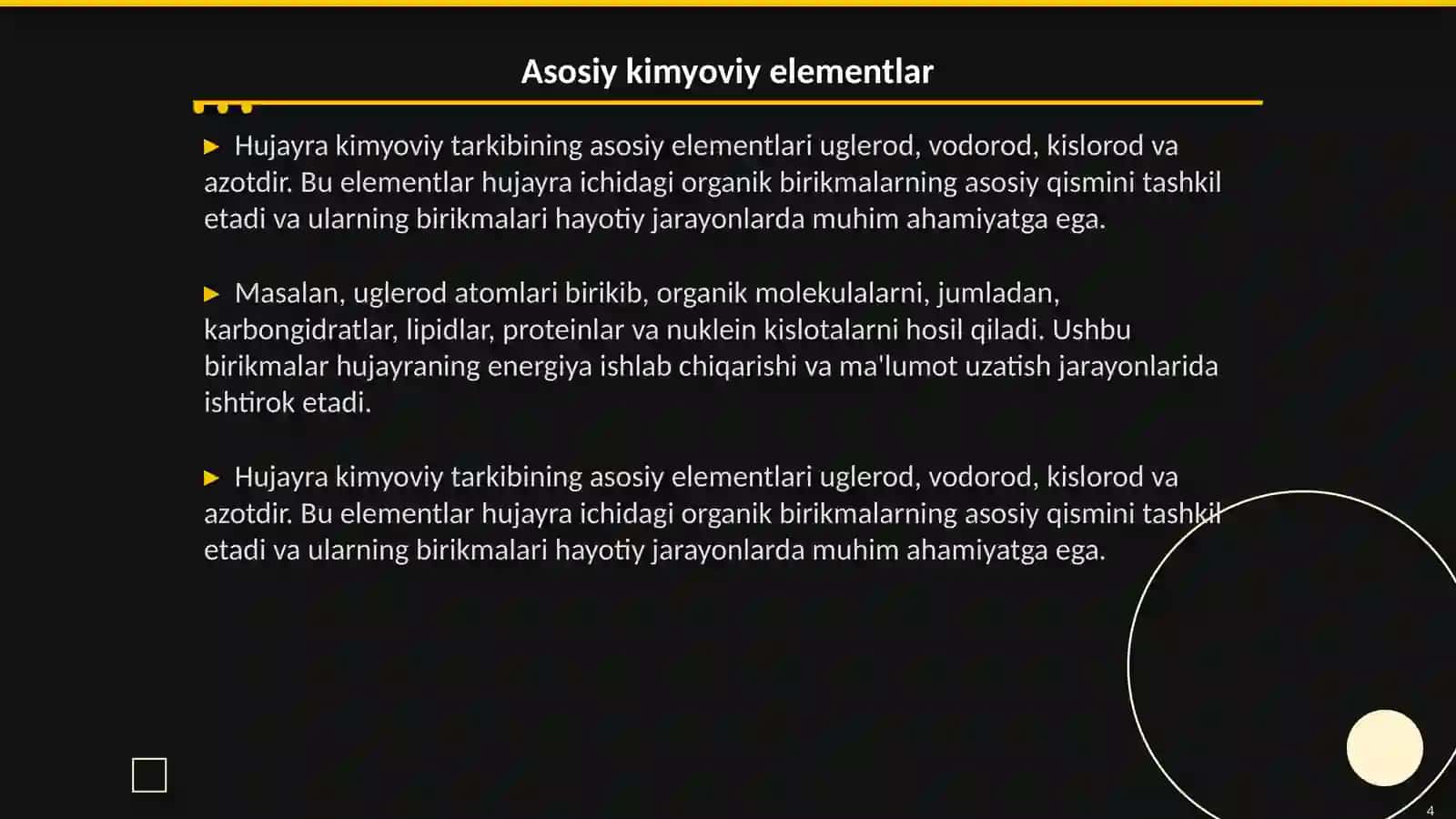 Hujayraning kimyoviy tarkibi 4