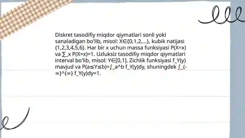 Tasodifiy miqdor to'g'risida tushuncha 4