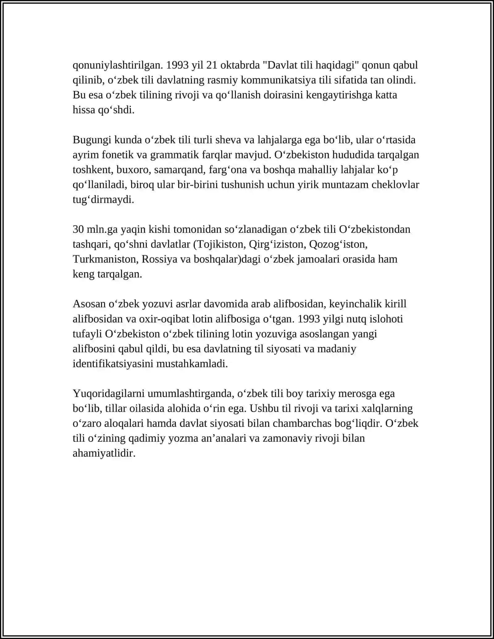 UZBEK TILINI VUJUDGA KELISHI 4