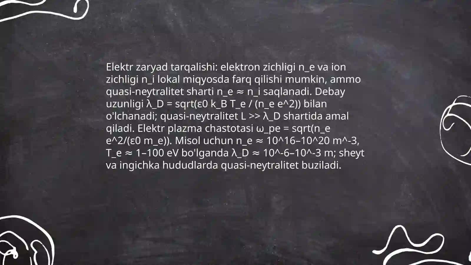 Plazma xossalarini va tavsiflarini oʻrganish 4