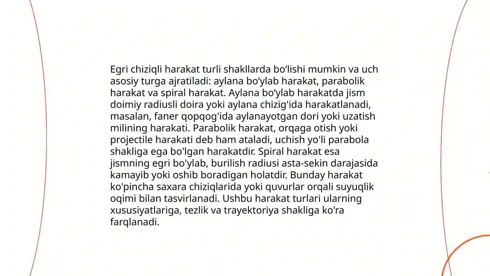 Egri chiziqli harakat 4