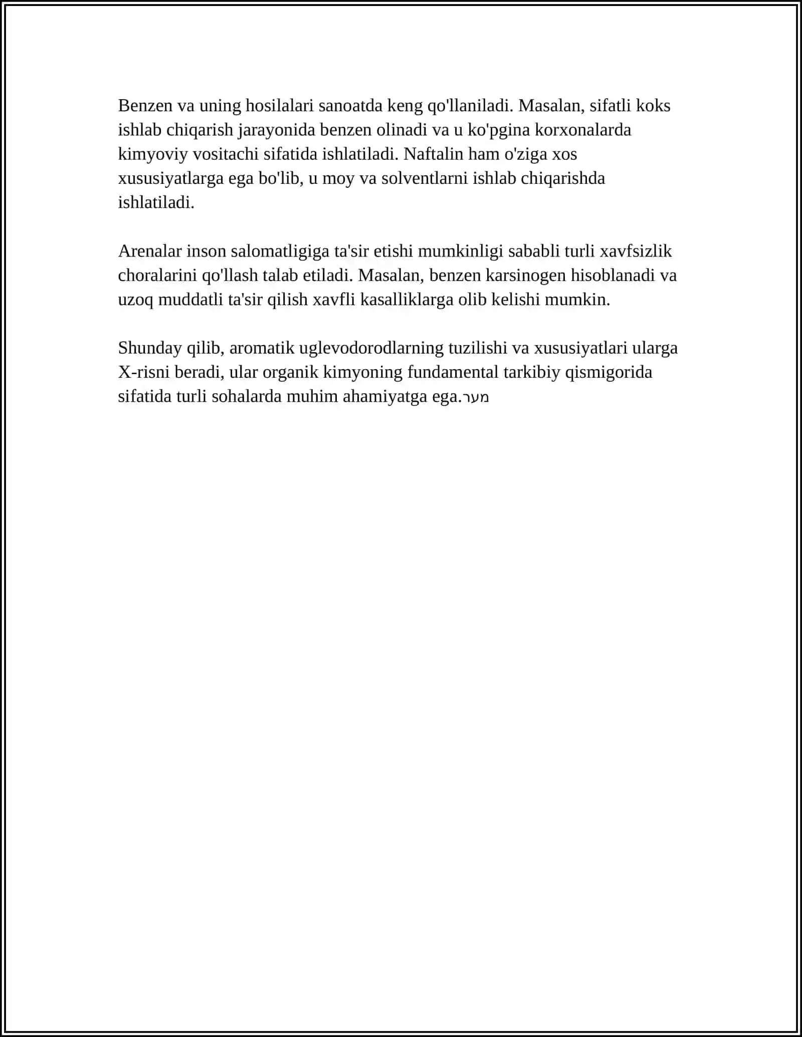 AROMATIK UGLEVODORODLAR MUSTAQIL ISH 4