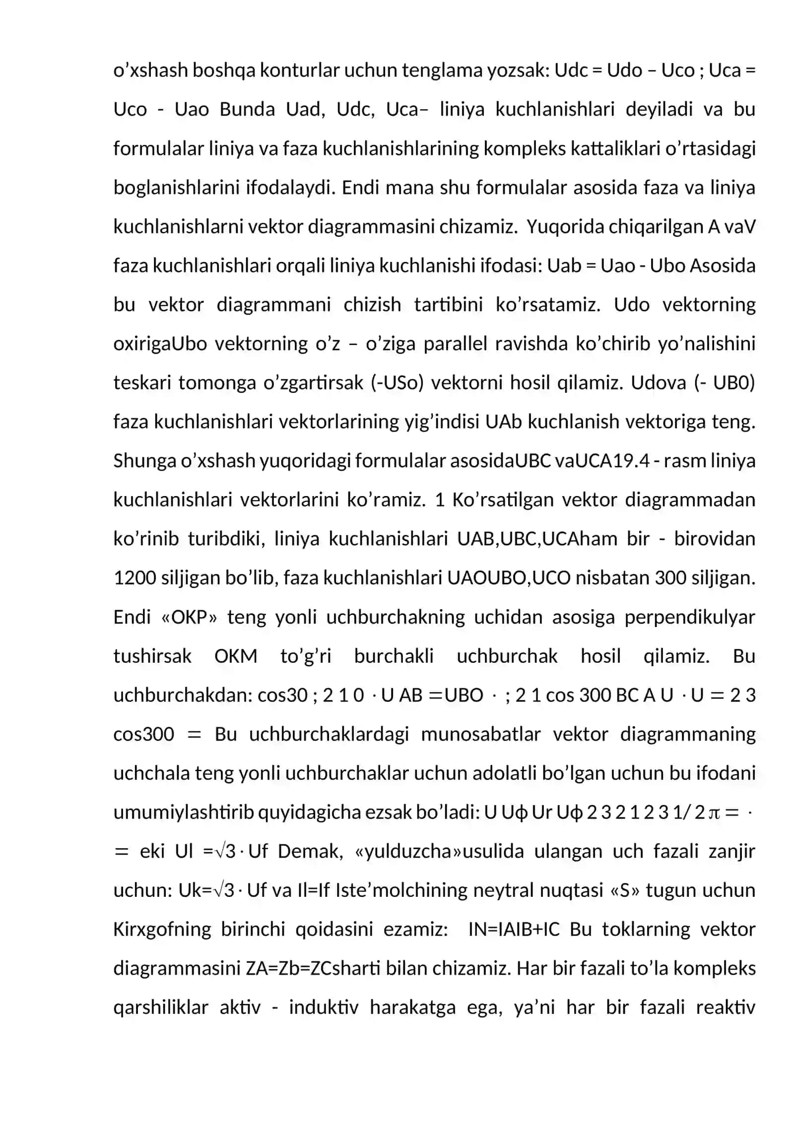 UCH FAZALI ELEKTR ZANJIRLARINI O`LCHASHLAR 4