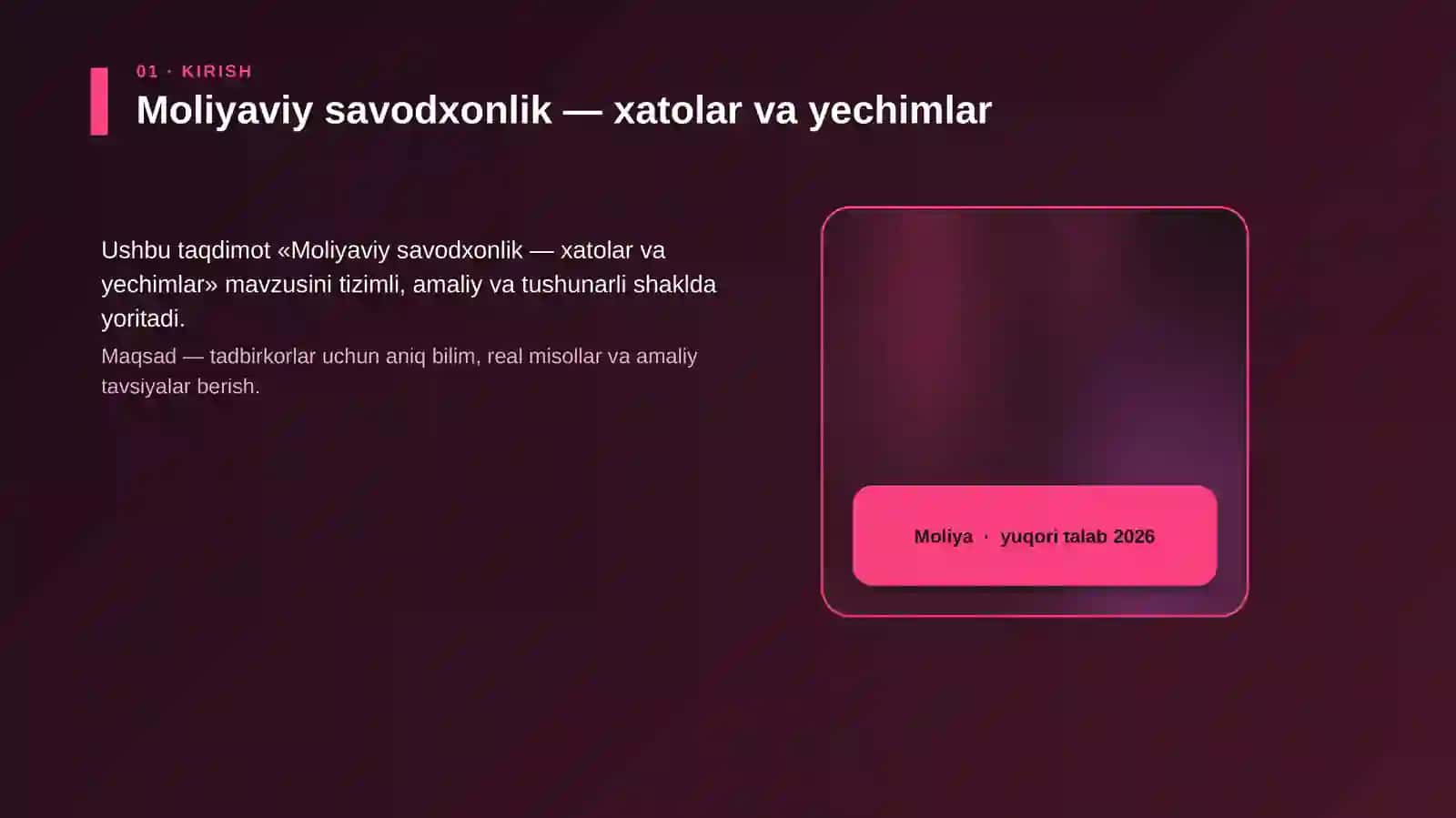 Moliyaviy savodxonlik — xatolar va yechimlar 4