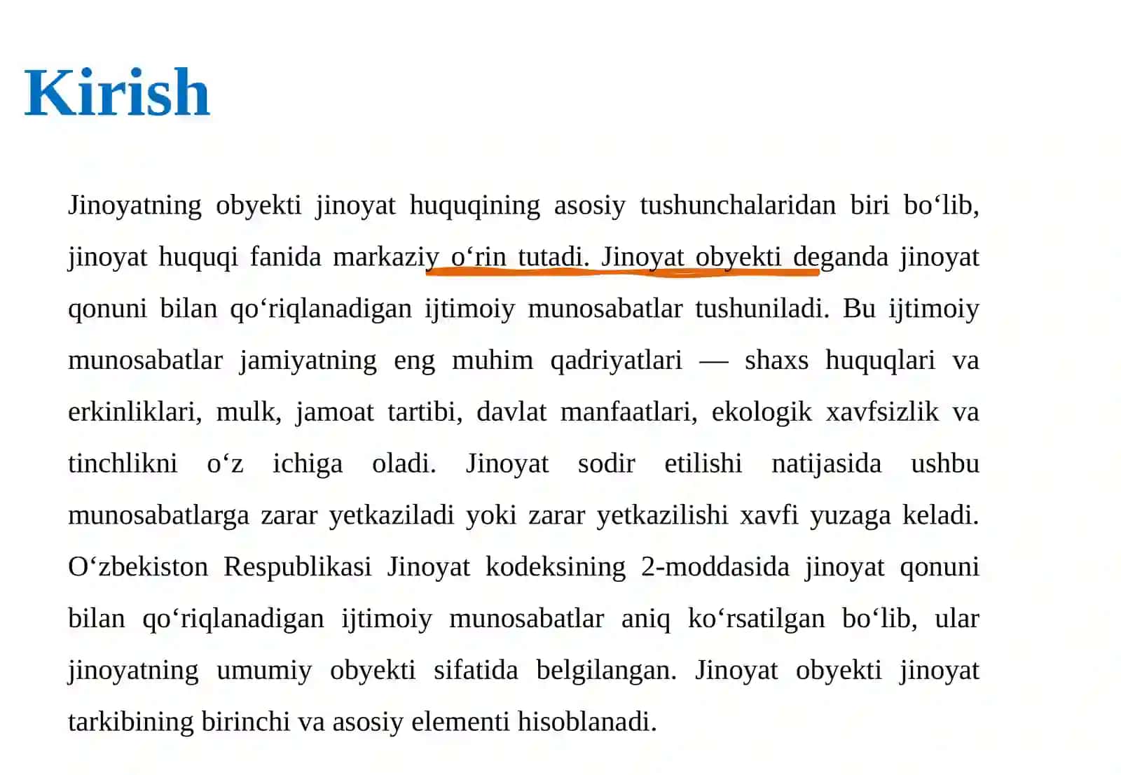 Jinoyatning obyekti 4