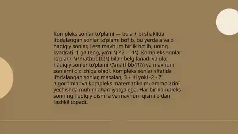 Kompleks sonlar va ular ustida amallar 4