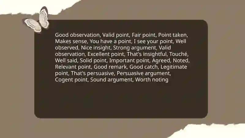 Meaning and uses of "Good point" 4