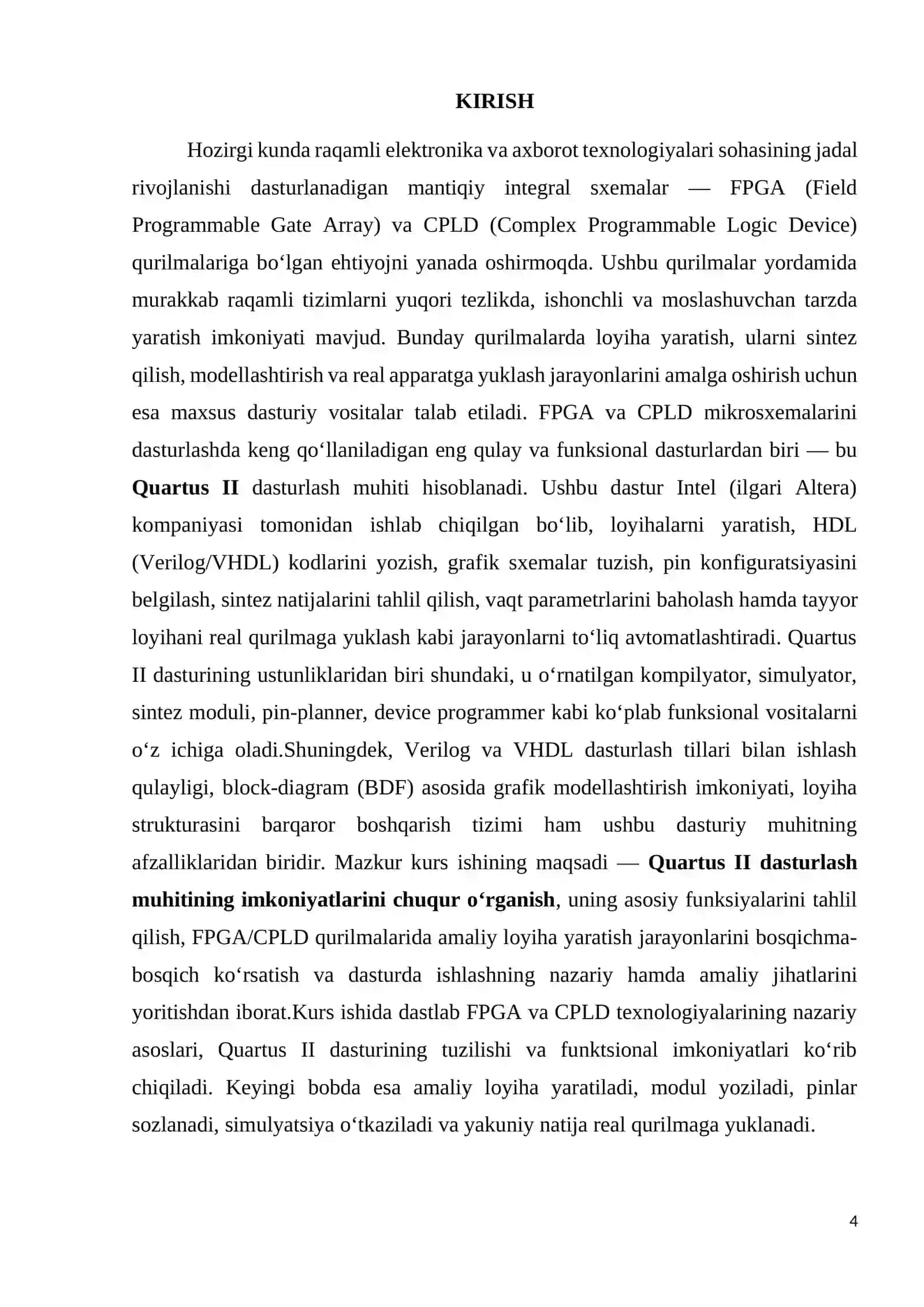 QUARTUS II DASTURLASH MUHITI IMKONIYATLARI 4