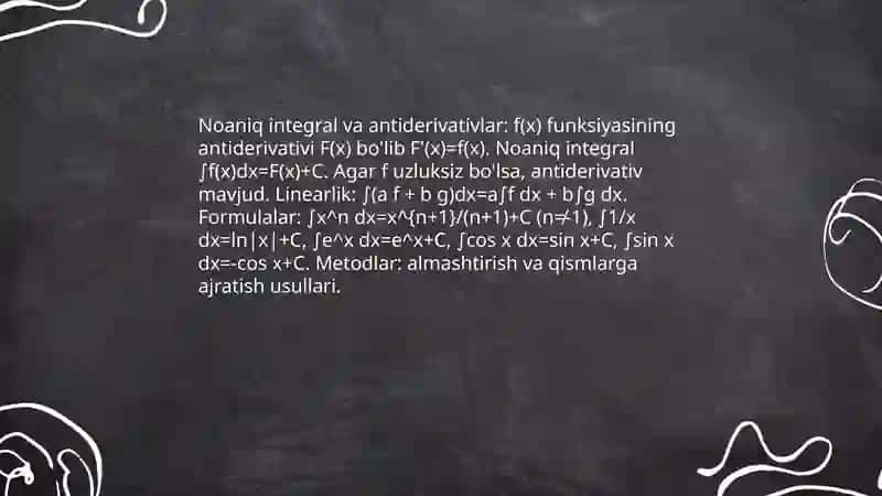 Integral va uning tatbiqlarini o'rgatish metodikasi 4