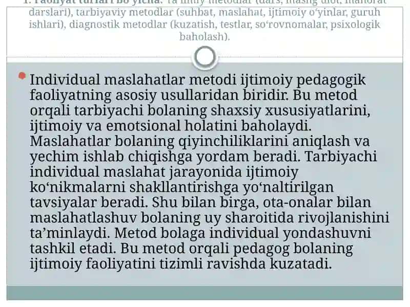 Ijtimoiy pedagogik faoliyat metodlari 4