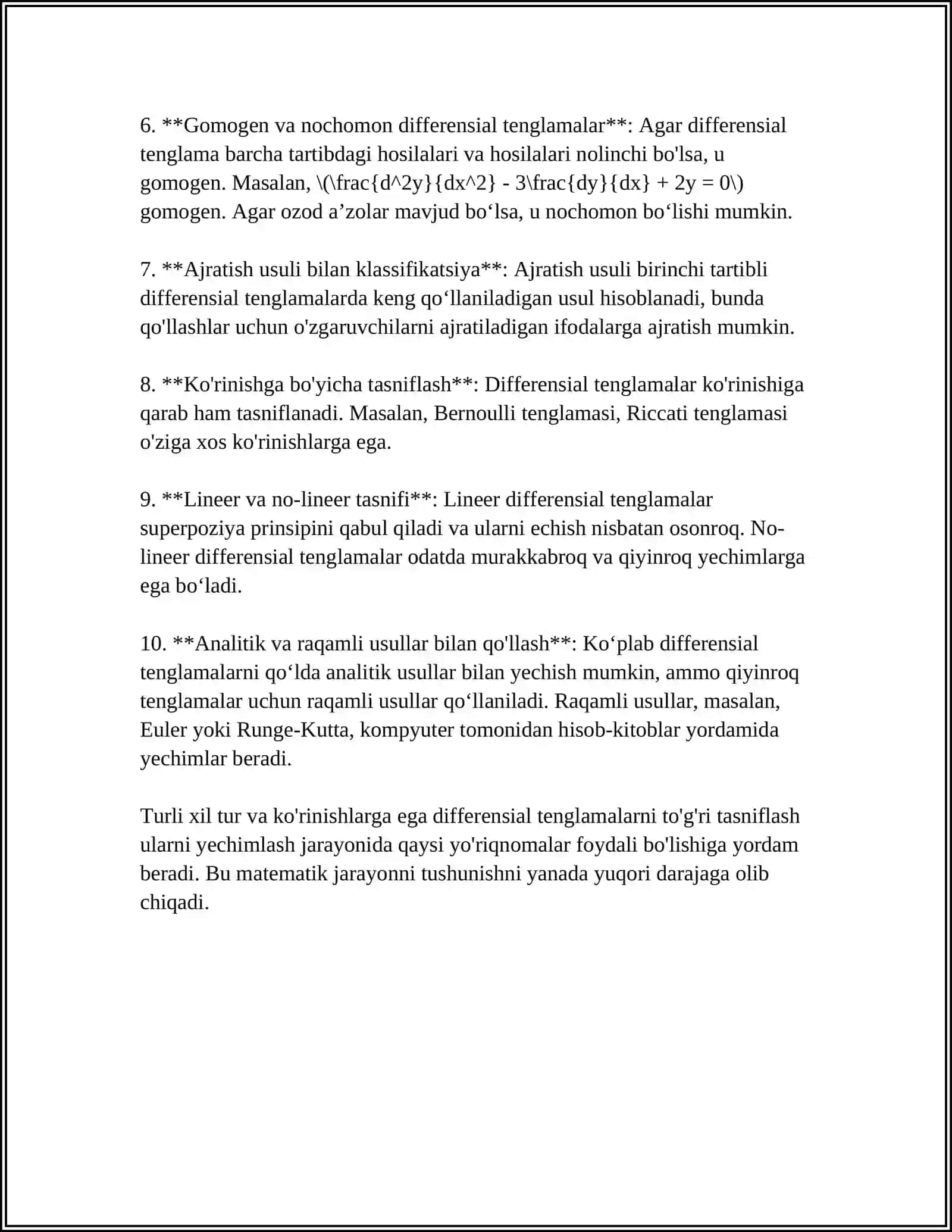 ODDIY DIFFERENTSIAL TENGLAMALAR 4
