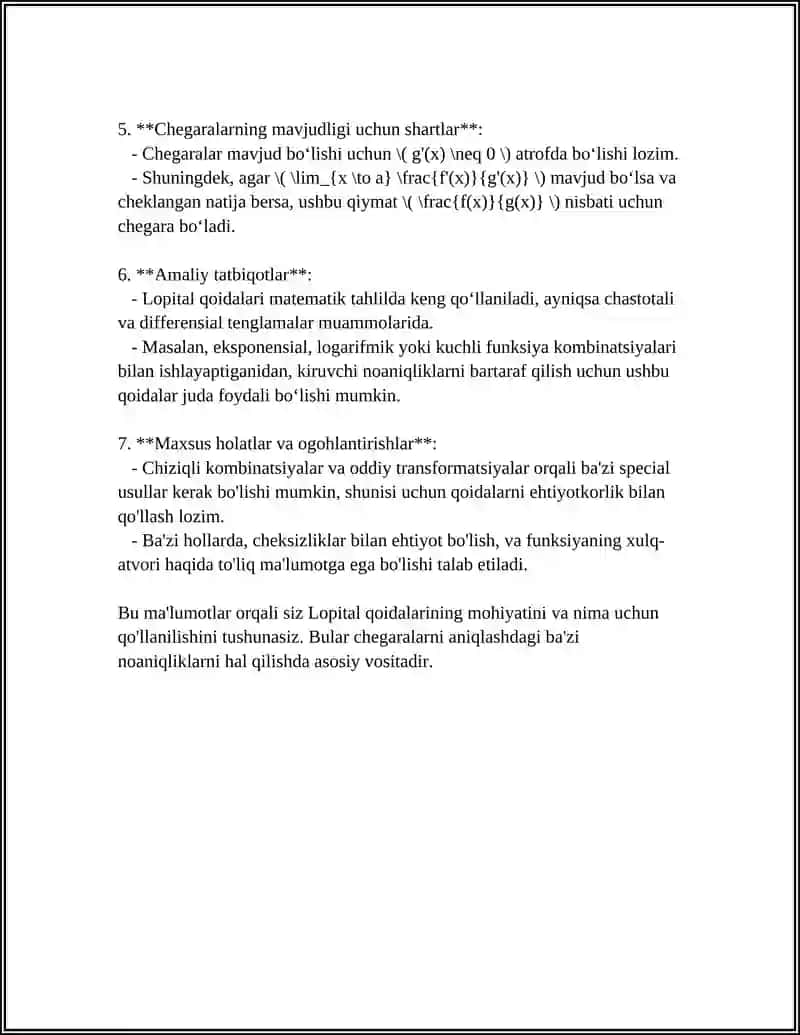 Lopital Qoidalari 4