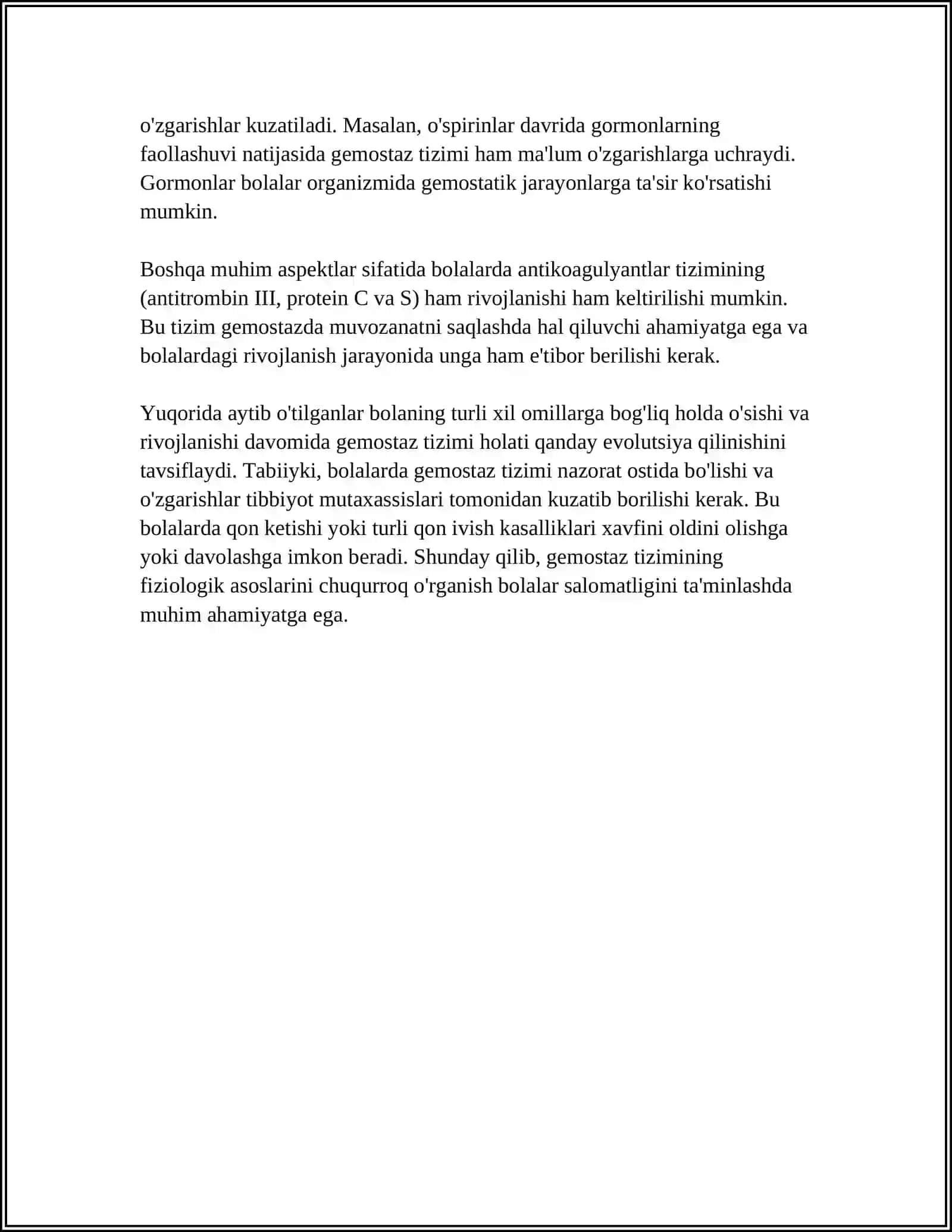 BOLALARDA GEMOSTAZ TIZIMI 4