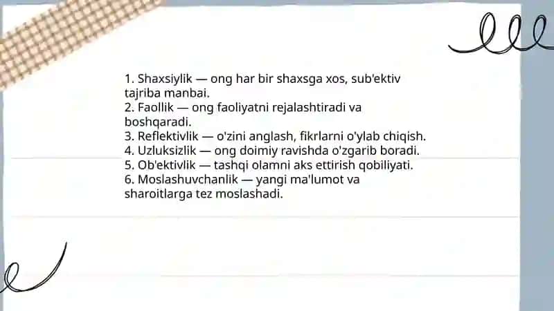 Ong haqida tushuncha va uning xossalari 4