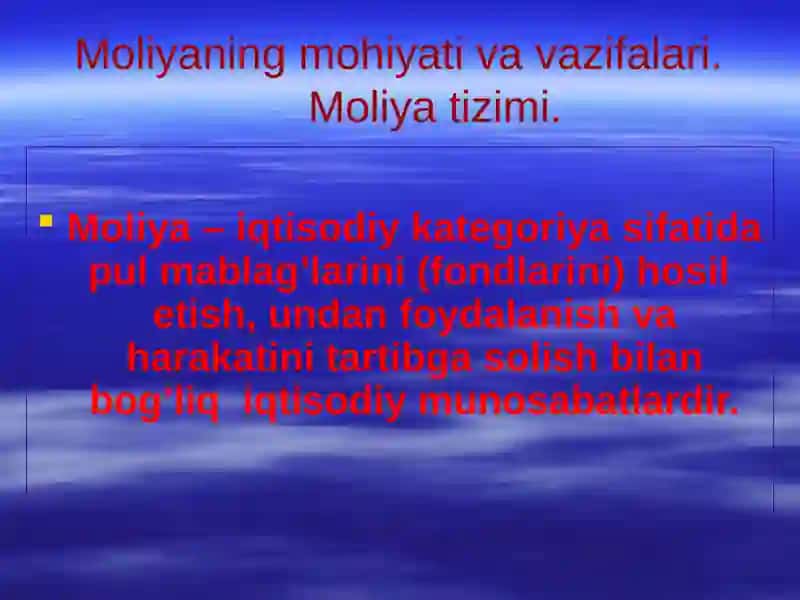 MOLIYA TIZIMI VA MOLIYAVIY SIYOSAT 4