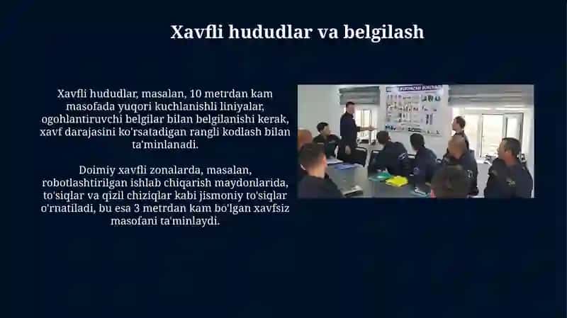 Ishlab chiqarish maydonlarida mehnat xavfsizligi to'g'risida yo'riqnomalar 4