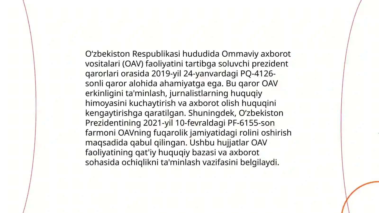 OAV to'g'risidagi Prezident farmonlari 4