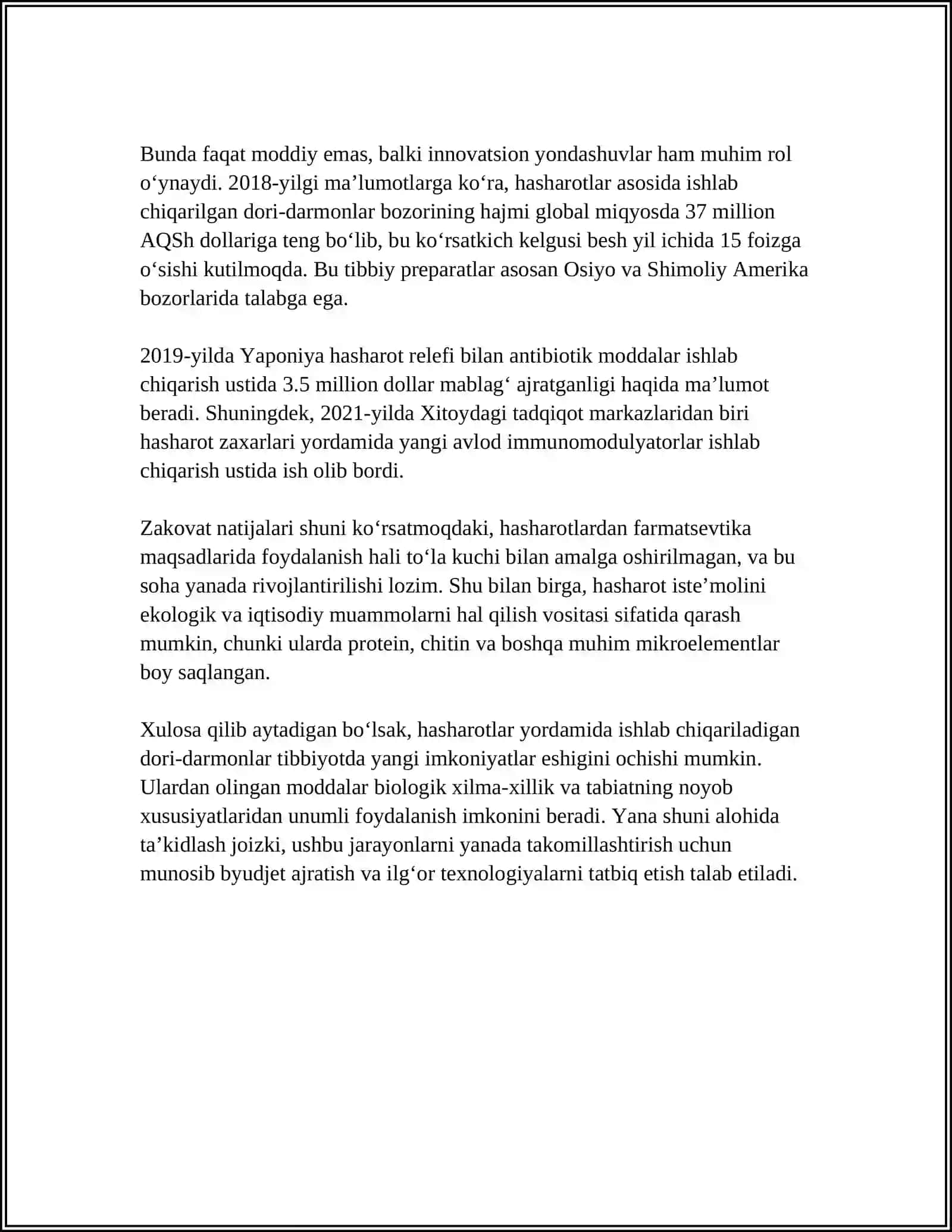 HASHAROTLARNING TIBBIYOTDAGI AHAMIYATI 4