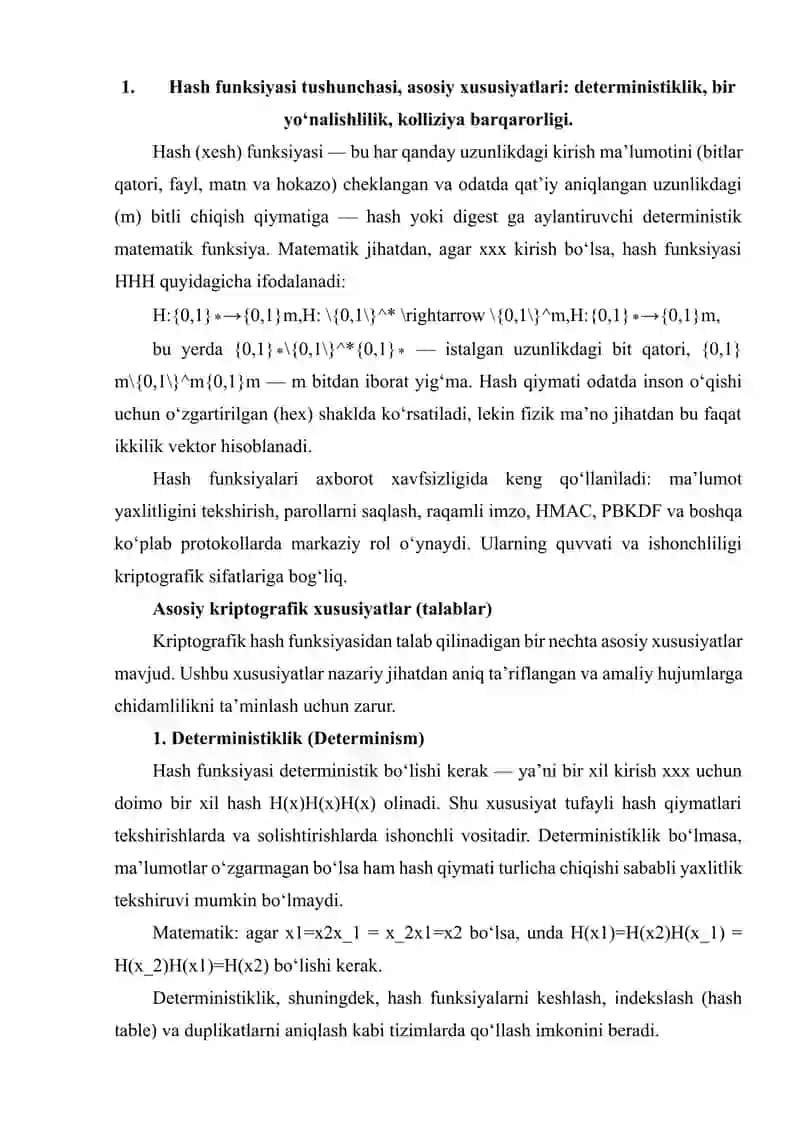 Hash funksiyalarining xavfsizlik tahlili (MD5, SHA-256, BLAKE3) 4