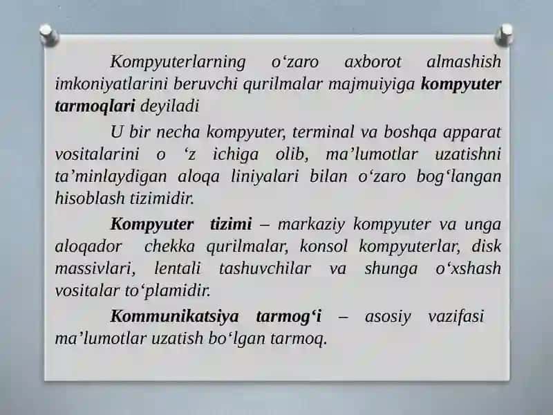 Kompyuter Tarmoqlari va Internet Xizmatlari 4